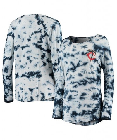 Women's Navy Minnesota Twins Tie-Dye Long Sleeve T-shirt Navy $25.92 Tops