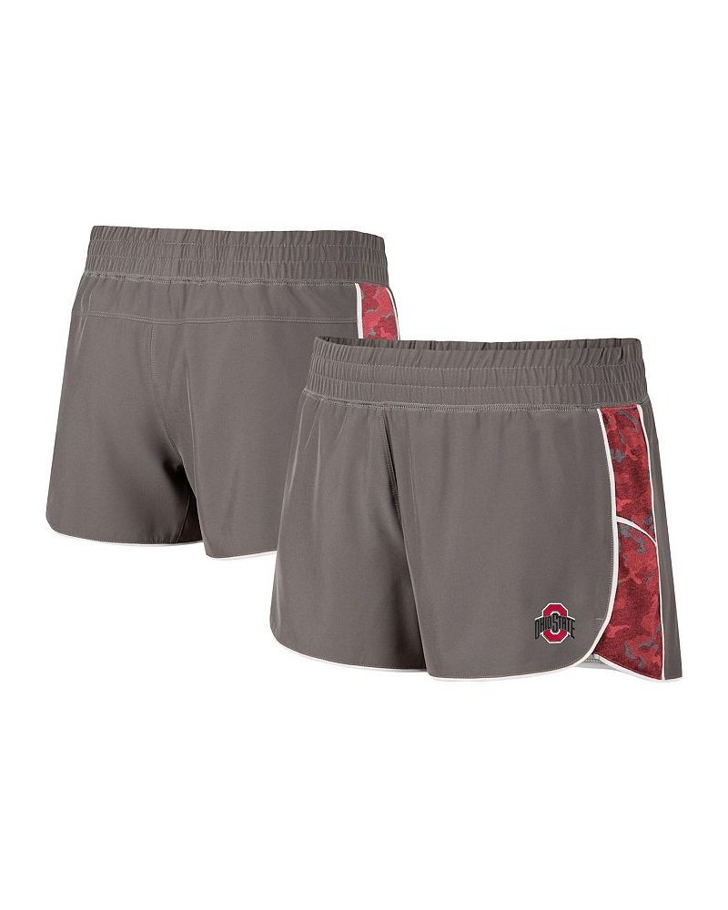 Women's Gray Scarlet Ohio State Buckeyes Pamela Lined Shorts Gray, Scarlet $19.36 Shorts