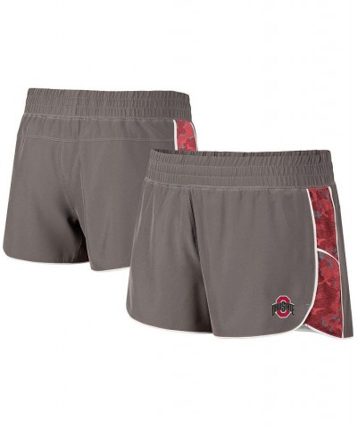 Women's Gray Scarlet Ohio State Buckeyes Pamela Lined Shorts Gray, Scarlet $19.36 Shorts