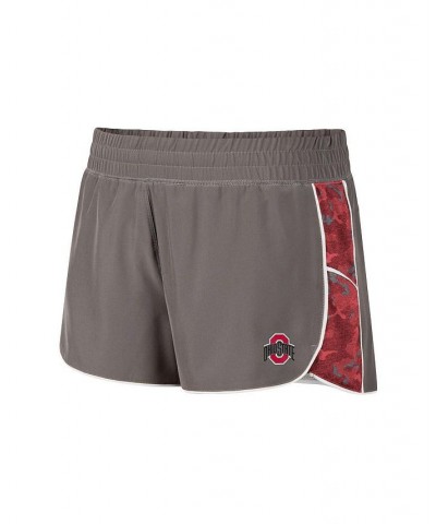 Women's Gray Scarlet Ohio State Buckeyes Pamela Lined Shorts Gray, Scarlet $19.36 Shorts