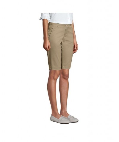 School Uniform Women's Stretch Chino Bermuda Shorts Tan/Beige $28.97 Shorts