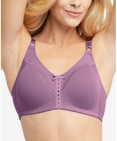 Double Support Cotton Wireless Bra with Cool Comfort 3036 Purple $11.88 Bras