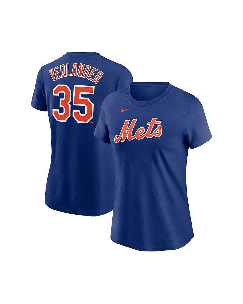 Women's Justin Verlander Royal New York Mets 2023 Name and Number T-shirt Royal $21.00 Tops