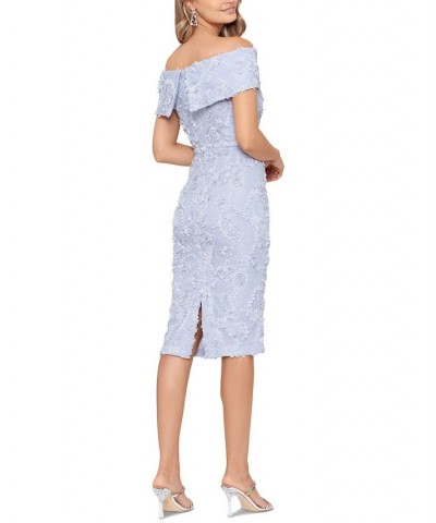 Off-The-Shoulder Lace Bodycon Dress Grey $80.70 Dresses