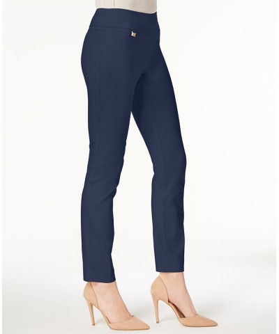Women's Tummy-Control Pull-On Skinny Pants Regular Short and Long Lengths Concealed Blue $16.80 Pants