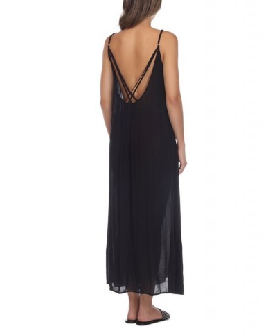 Sleeveless Cover-Up Maxi Dress Black $28.42 Swimsuits