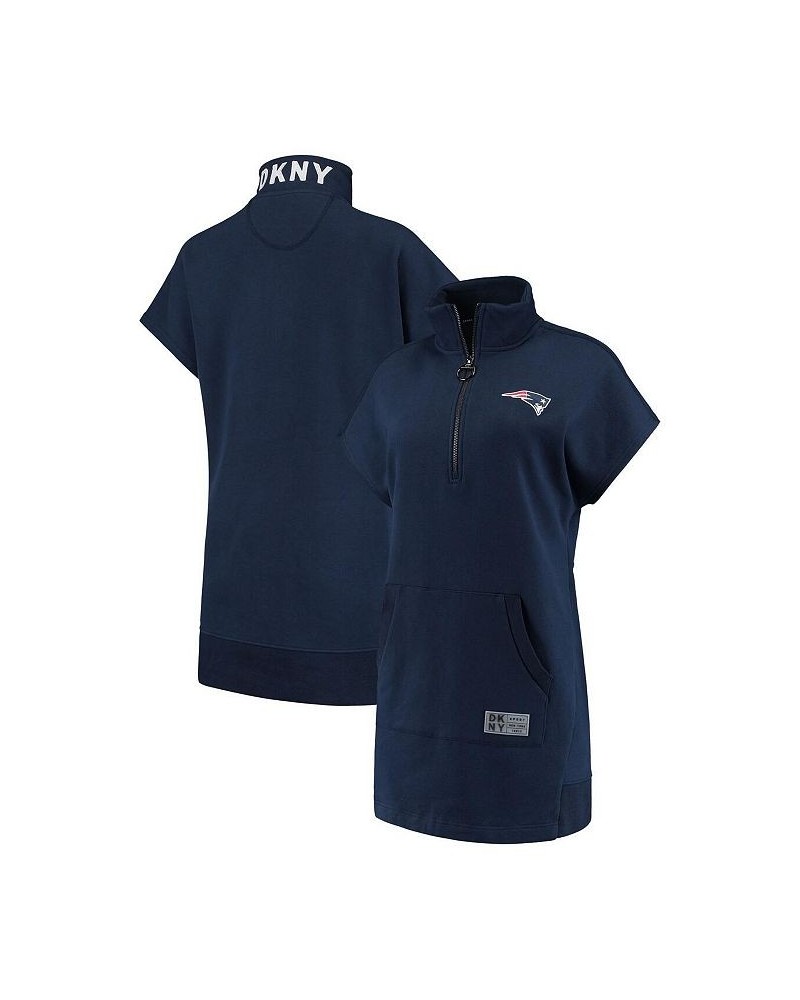 Women's Navy New England Patriots Naomi Quarter-Zip Sneaker Dress Navy $47.50 Dresses