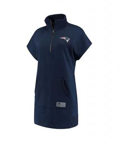 Women's Navy New England Patriots Naomi Quarter-Zip Sneaker Dress Navy $47.50 Dresses