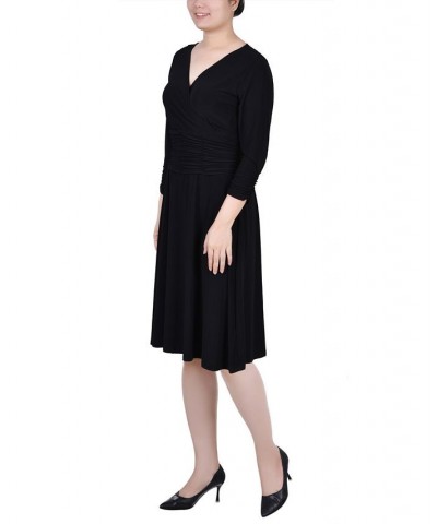 Petite Ruched A-line Dress Black $34.00 Dresses