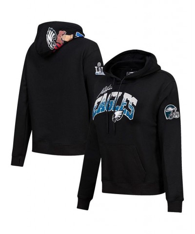 Women's Black Philadelphia Eagles Local Patch Pullover Hoodie Black $51.99 Sweatshirts