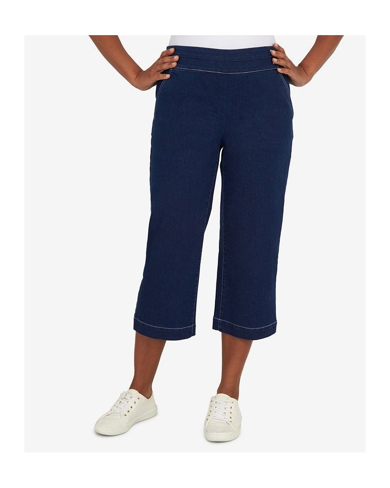 Women's Banded Denim Capri Pants Indigo $29.89 Pants
