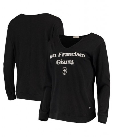 Women's Black San Francisco Giants Gamma Notch Neck Long Sleeve T-shirt Black $33.14 Tops