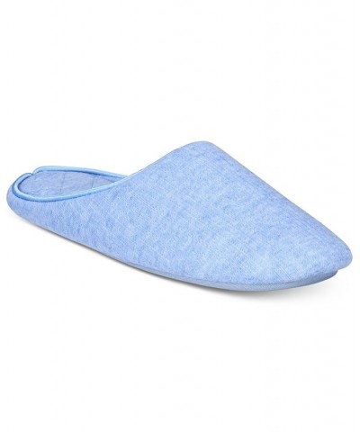 Pointelle Closed-Toe Slippers Blue $12.92 Shoes