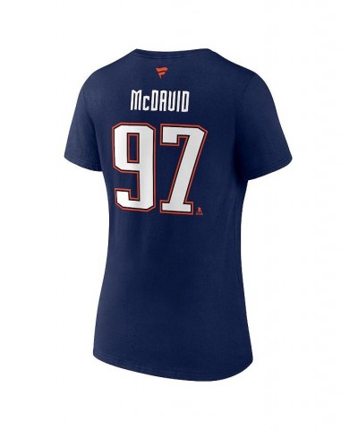 Women's Branded Connor McDavid Navy Edmonton Oilers Special Edition 2.0 Name and Number V-Neck T-shirt Navy $21.60 Tops