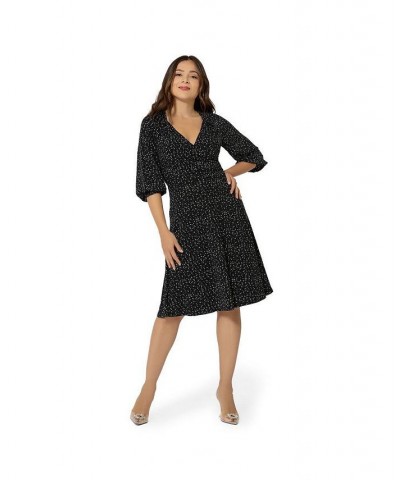 Women's Puff-Sleeve Sweetheart Becca Dress Black $64.78 Dresses