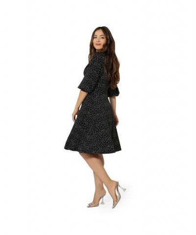 Women's Puff-Sleeve Sweetheart Becca Dress Black $64.78 Dresses