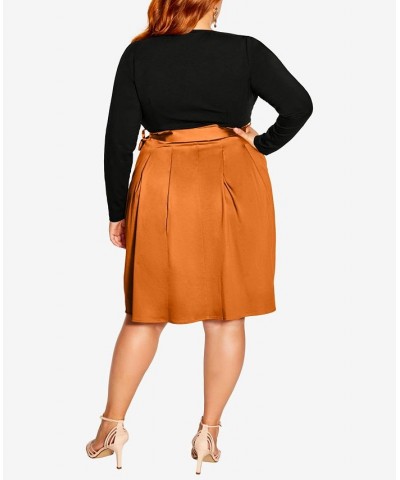 Plus Size Trendy Uptown Girl Dress Deep Caramel $47.73 Dresses