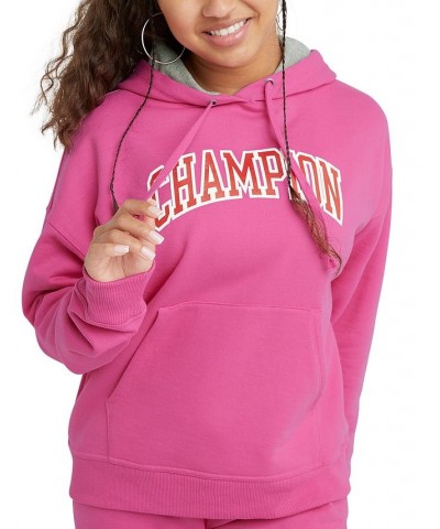 Women's Powerblend Fleece Sweatshirt Hoodie Wow Pink/Oxford Grey $15.04 Sweatshirts