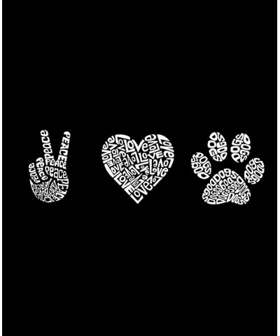 Women's Peace Love Dogs Word Art Hooded Sweatshirt Black $28.20 Tops