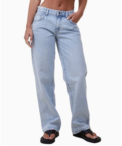 Women's Low Rise Straight Jeans Palm Blue $35.00 Jeans