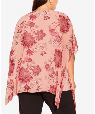 Plus Size Bella Overlay V-neck Top Rose Boho Bloom $36.75 Tops