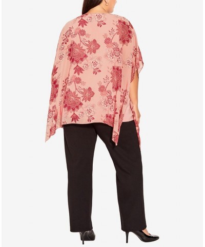 Plus Size Bella Overlay V-neck Top Rose Boho Bloom $36.75 Tops