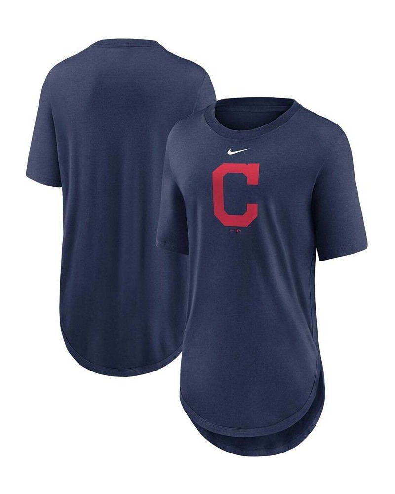 Women's Navy Cleveland Indians Mascot Outline Weekend Tri-Blend T-shirt Navy $25.64 Tops