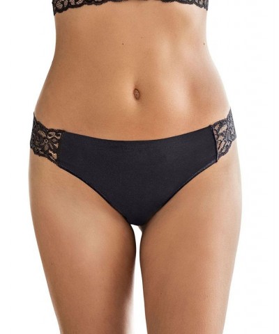Women's Lace Side Seamless Thong Panty Black $12.48 Panty