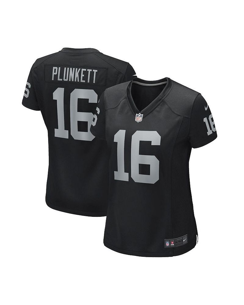 Women's Jim Plunkett Black Las Vegas Raiders Game Retired Player Jersey Black $51.80 Jersey
