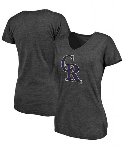 Women's Heathered Charcoal Colorado Rockies Core Weathered Tri-Blend V-Neck T-shirt Heather charcoal $20.70 Tops