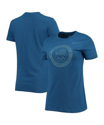 Women's Blue Team USA Rings Performance T-shirt Blue $21.60 Tops