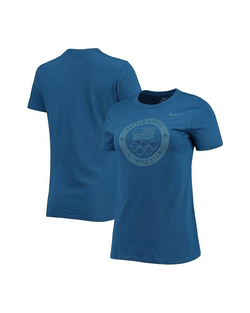 Women's Blue Team USA Rings Performance T-shirt Blue $21.60 Tops