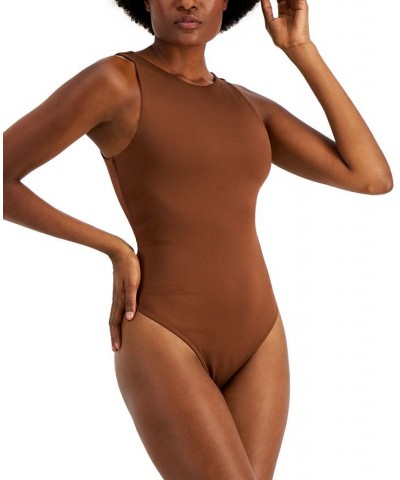 High Neck Thong Bodysuit Down To Earth $20.40 Tops