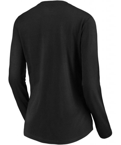 Women's Black Pittsburgh Pirates Official Logo Long Sleeve V-Neck T-shirt Black $20.25 Tops