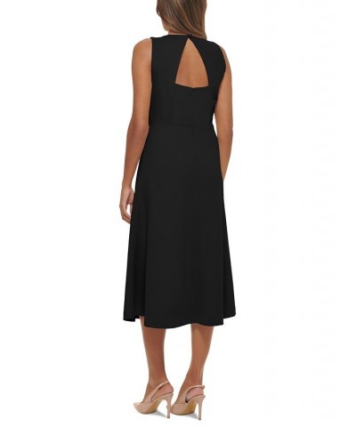 Women's Open-Back Sleeveless Fit & Flare Dress Black $53.28 Dresses