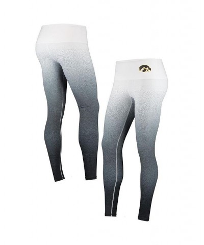 Women's White Black Iowa Hawkeyes Static Print Ombre Leggings White, Black $35.09 Pants