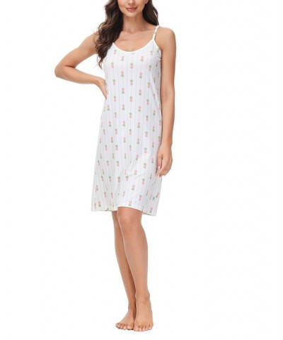 Women's Printed Chemise Nightgown Pineapple Stripe $25.76 Sleepwear