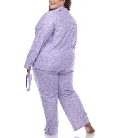 Plus Size Pajama Set 3-Piece Purple $27.00 Sleepwear