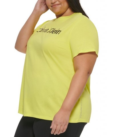 Plus Size Crewneck Logo T-Shirt Green $12.20 Tops