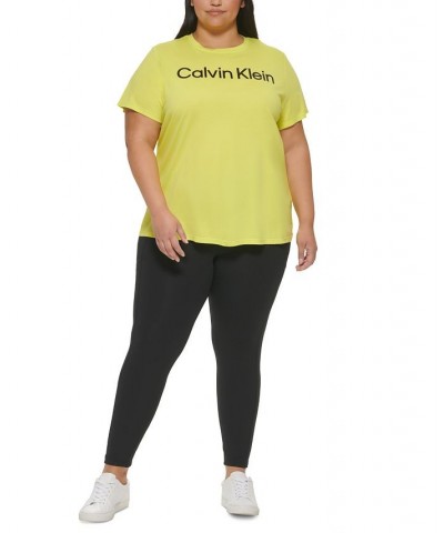 Plus Size Crewneck Logo T-Shirt Green $12.20 Tops