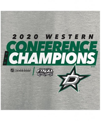 Women's Branded Gray Dallas Stars 2020 Western Conference Champions Locker Room Taped Up V-Neck T-shirt Gray $19.20 Tops