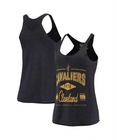 Women's Threads Charcoal Cleveland Cavaliers Tri-Blend Step Drop Tank Top Charcoal $29.14 Tops
