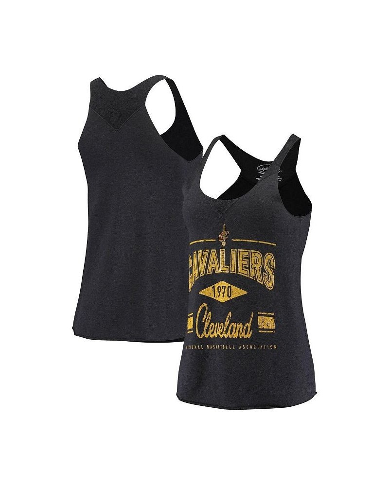 Women's Threads Charcoal Cleveland Cavaliers Tri-Blend Step Drop Tank Top Charcoal $29.14 Tops