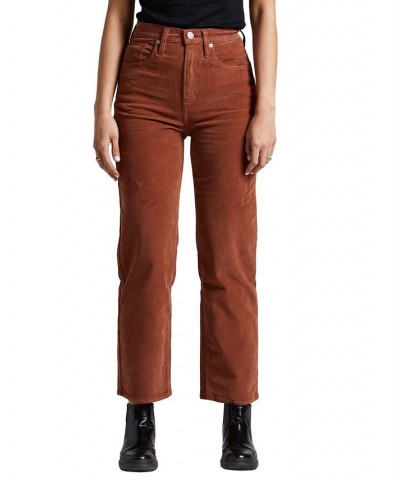 Women's Highly Desirable High Rise Straight Leg Pants Brown $40.48 Pants