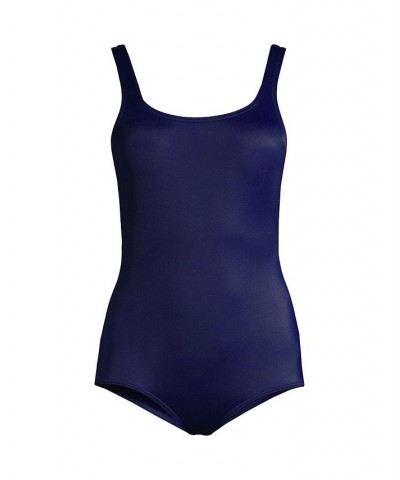 Women's Mastectomy Scoop Neck Soft Cup Tugless Sporty One Piece Swimsuit Deep Sea Navy $36.48 Swimsuits