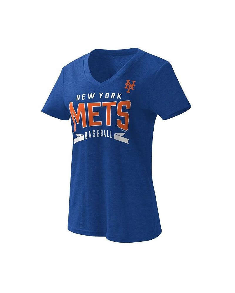 Women's Royal New York Mets Dream Team V-Neck T-shirt Blue $18.01 Tops