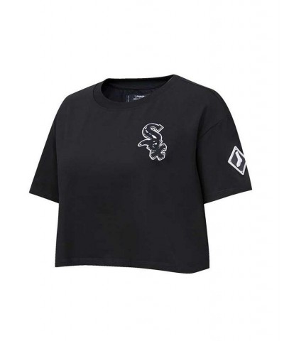 Women's Black Chicago White Sox Classic Team Boxy Cropped T-shirt Black $23.50 Tops