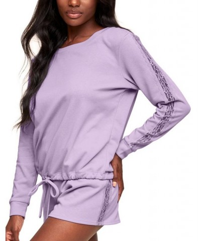 Alexia Women's Sweatshirt & Short Loungewear Set Medium purple $34.98 Sleepwear