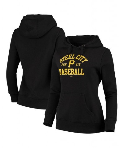 Women's Black Pittsburgh Pirates Steel City Baseball Pullover Hoodie Black $38.99 Sweatshirts