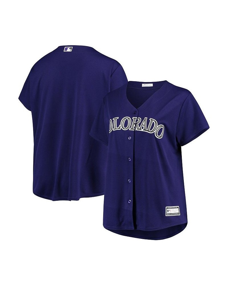 Women's Purple Colorado Rockies Plus Size Alternate Replica Team Jersey Purple $39.60 Jersey